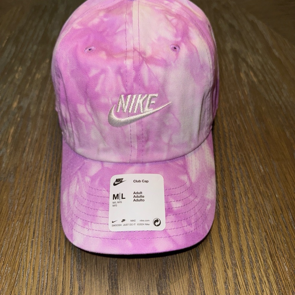 Nike Club Cap Dri FIT Pink/White Tie Dye Hat Size S/M Unisex FB5505-532 New Tags
